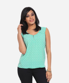 United Colors of Benetton Casual Sleeveless Printed Women's Top