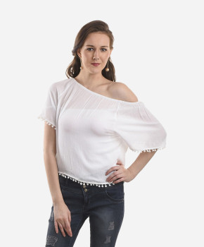 Today Fashion Casual Short Sleeve Solid Women's Top White