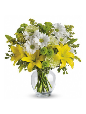 Glass Vase of Mix Flowers For Mother